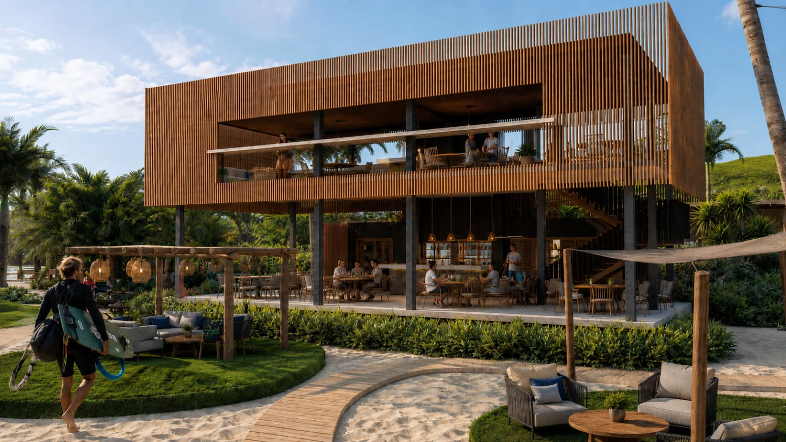 Beach Club Kalpana vu depuis la plage