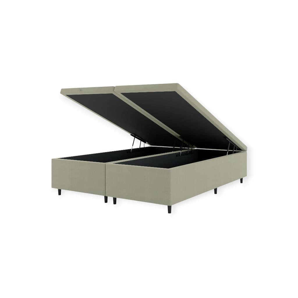 Base box king size beige avec rangement