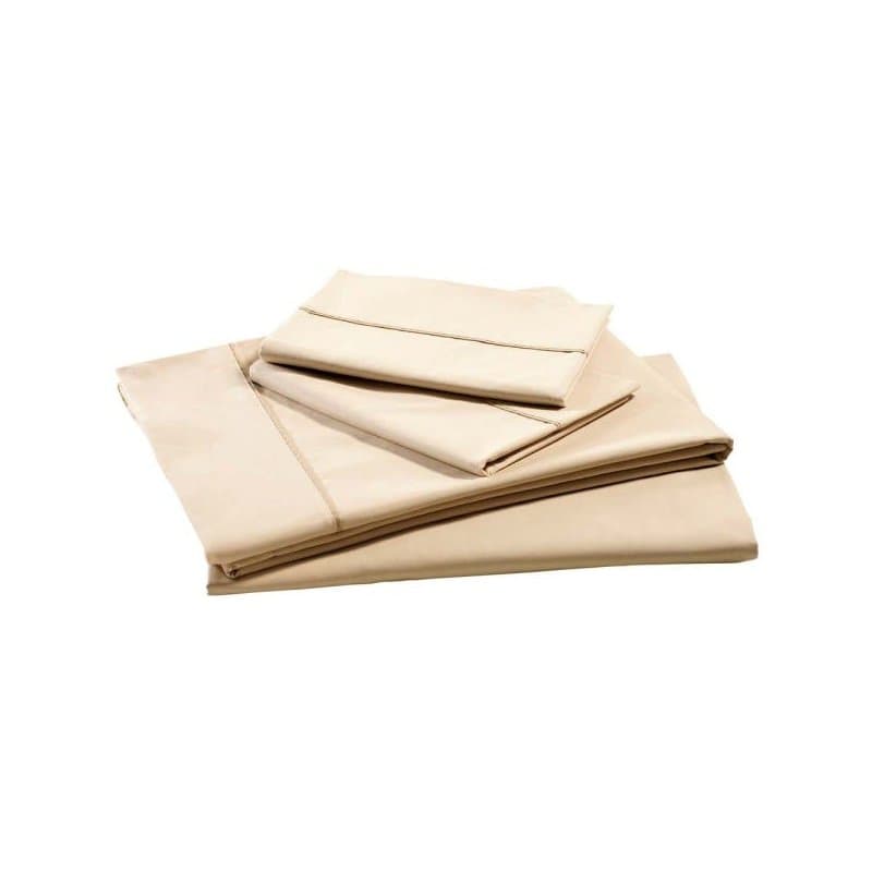 Jogo de lençol king percal beige plié