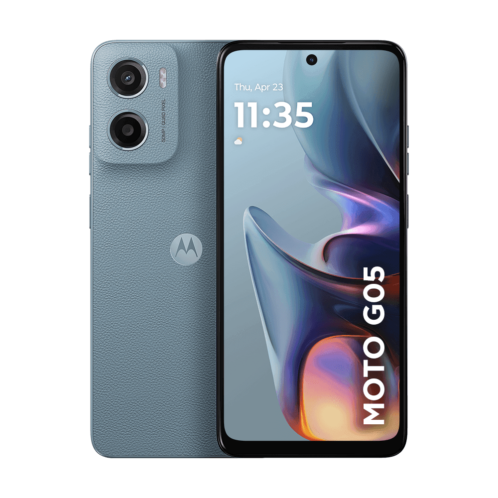 Motorola Moto G05 gris vu de face et de dos