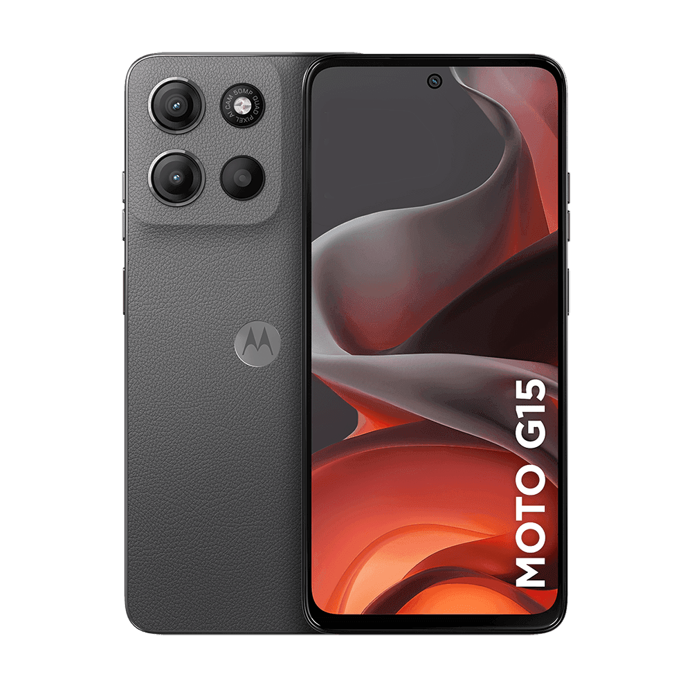 Motorola Moto G15 graphite vu de face