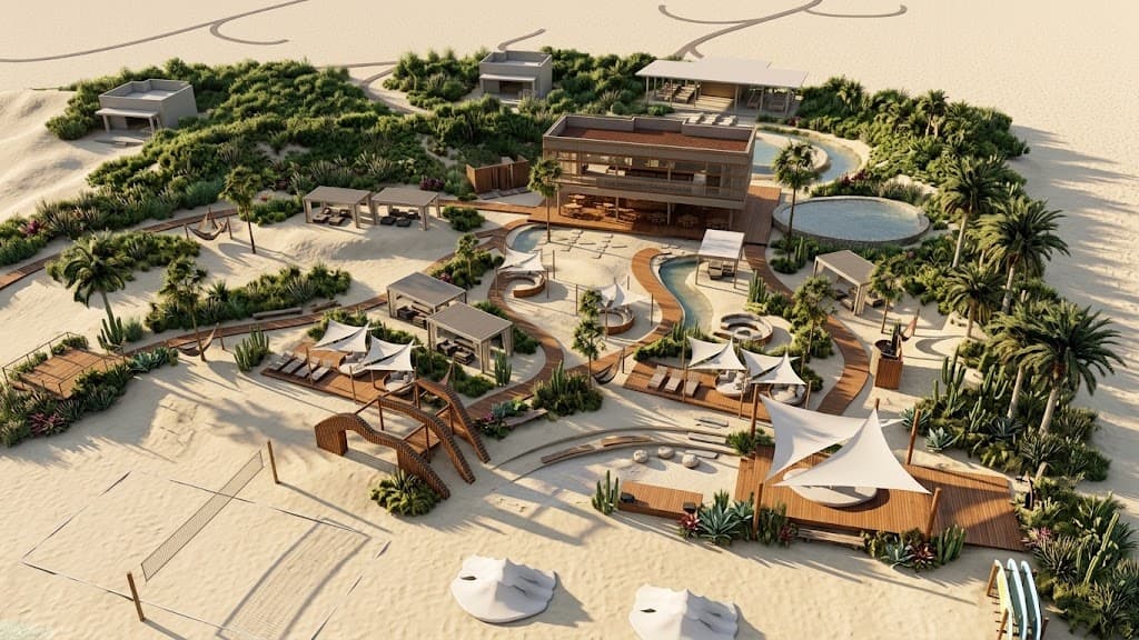 Vue conceptuelle du Jardim das Velas entre le Beach Club et la plage