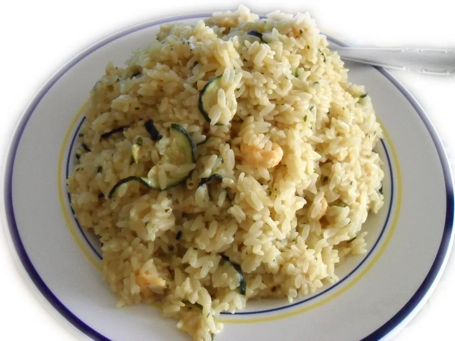 Risotto aux crevettes, photographie illustrative issue de Wikimedia Commons